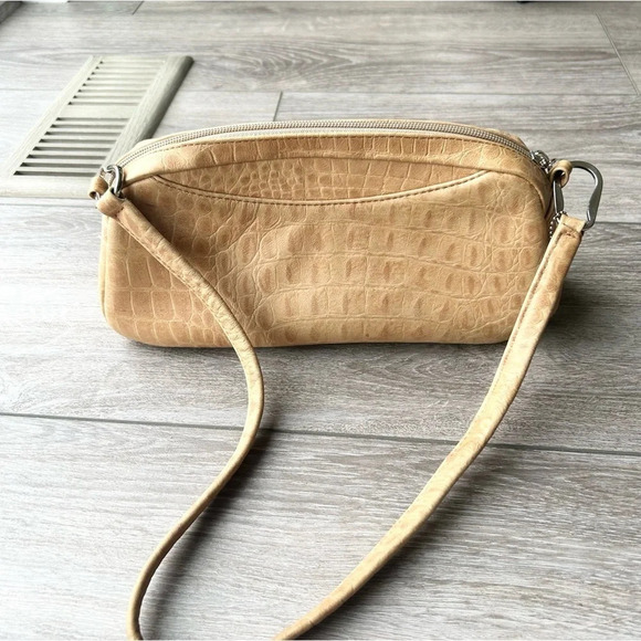 Concepts Canada Handbags - Concepts Canada Croc Embossed Leather Shoulder Bag  Made in Canada